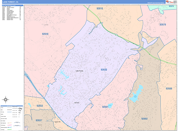Lake Forest Map Color Cast Style